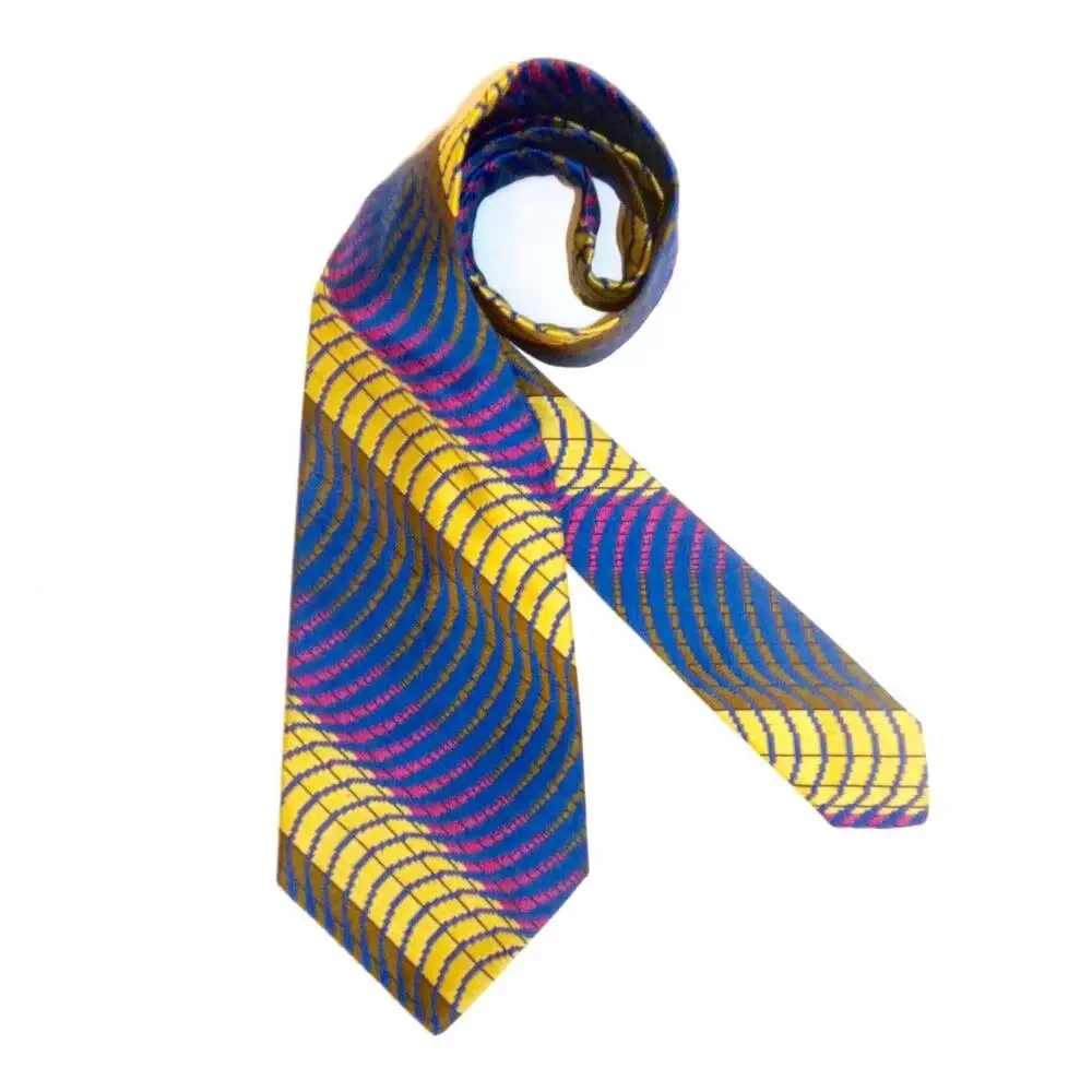 Vintage 60s 70s Olga Marina Wide Mod Optical Stripe Necktie